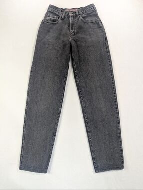 vtg Silver Tapered High Rise Jeans Black/Gray Wash Womens size 28